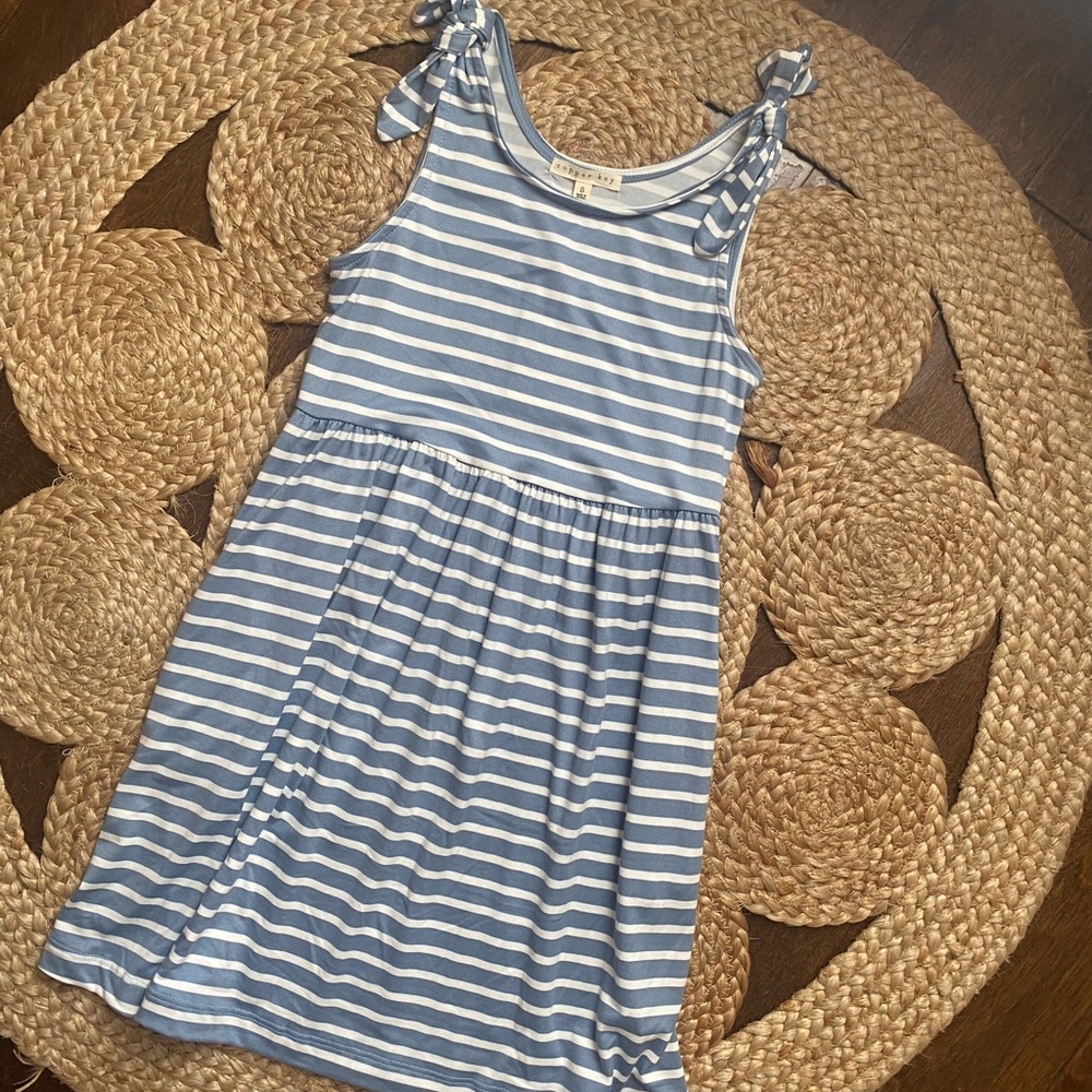 COPPER KEY BLUE WHITE STRIPED DRESS SZ SMALL